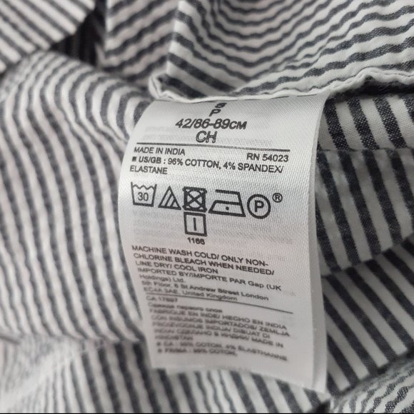 💖 Banana Republic Striped Seersucker Top Balloon Sleeve Size S - Picture 9 of 10